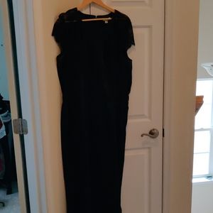 Satin, black jumpsuit